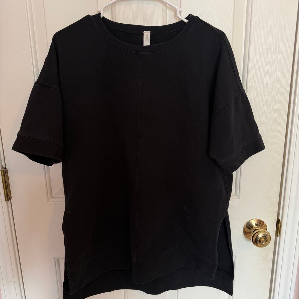 Lululemon Black Heavyweight Cotton Oversized T-Shirt Women's 10